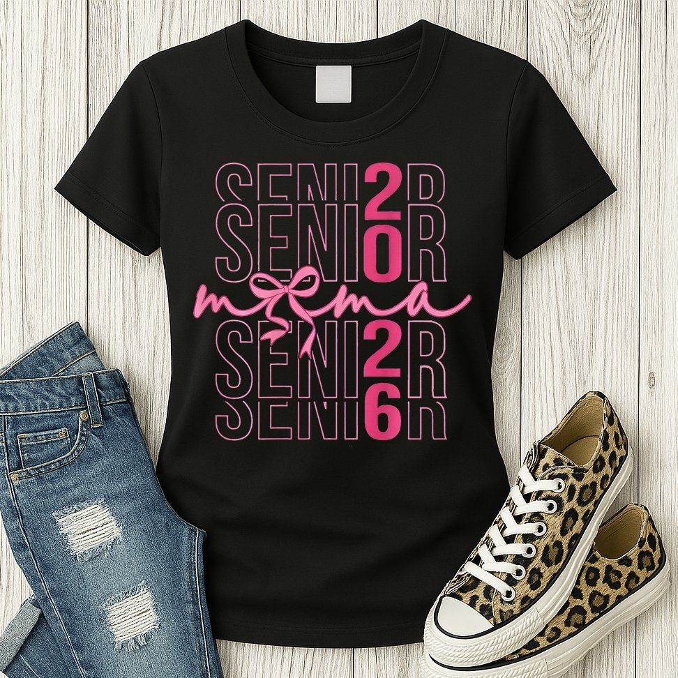 Mom Senior Class Of 2026 Coquette Bow Graduation 2026 Womens T-Shirt