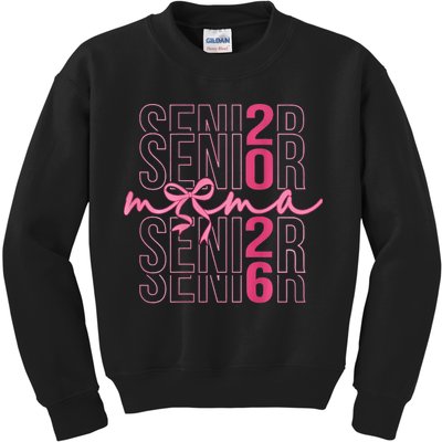 Mom Senior Class Of 2026 Coquette Bow Graduation 2026 Kids Sweatshirt