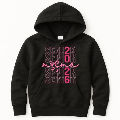 Mom Senior Class Of 2026 Coquette Bow Graduation 2026 Kids Hoodie
