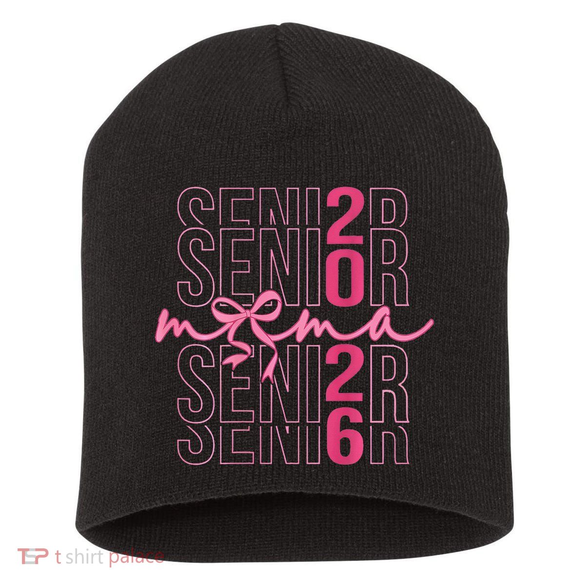 Mom Senior Class Of 2026 Coquette Bow Graduation 2026 Short Acrylic Beanie