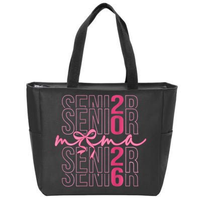 Mom Senior Class Of 2026 Coquette Bow Graduation 2026 Zip Tote Bag