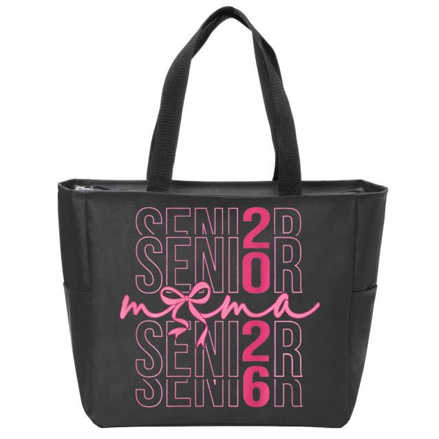 Mom Senior Class Of 2026 Coquette Bow Graduation 2026 Zip Tote Bag