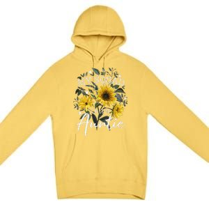 My Squad Calls Me Auntie Funny Aunt Gifts Sunflower Premium Pullover Hoodie