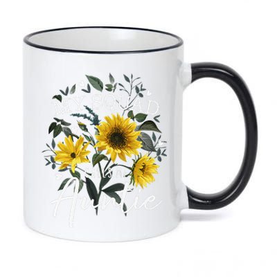 My Squad Calls Me Auntie Funny Aunt Gifts Sunflower 11oz Black Color Changing Mug