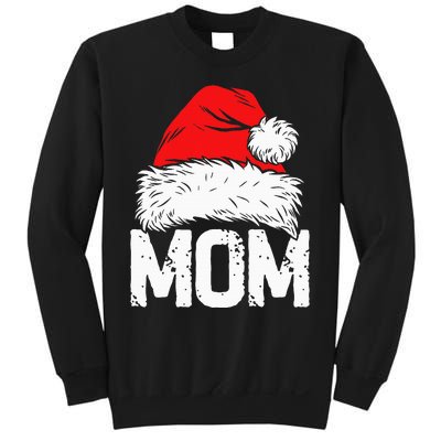 Mom Santa Christmas Family Matching Pajamas Mama Xmas Mother Short Sleeve Sweatshirt