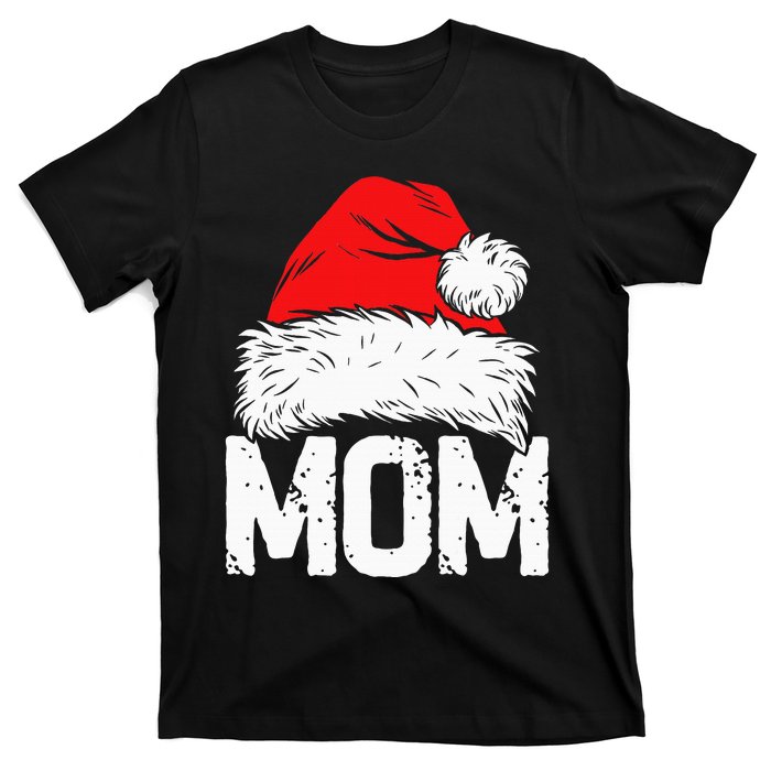 Mom Santa Christmas Family Matching Pajamas Mama Xmas Mother Short Sleeve T-Shirt