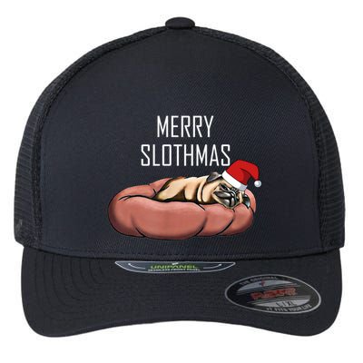 Merry Slothmas Christmas Sloth Pajamas Santa Hat Xmas Sloth Meaningful Gift Flexfit Unipanel Trucker Cap