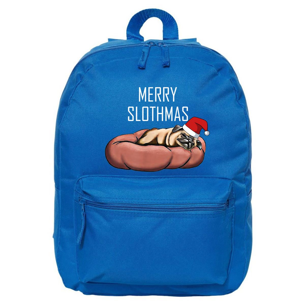 Merry Slothmas Christmas Sloth Pajamas Santa Hat Xmas Sloth Meaningful Gift 16 in Basic Backpack