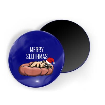 Merry Slothmas Christmas Sloth Pajamas Santa Hat Xmas Sloth Meaningful Gift Magnet