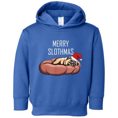 Merry Slothmas Christmas Sloth Pajamas Santa Hat Xmas Sloth Meaningful Gift Toddler Hoodie