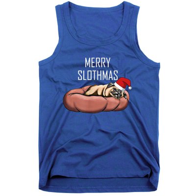 Merry Slothmas Christmas Sloth Pajamas Santa Hat Xmas Sloth Meaningful Gift Tank Top