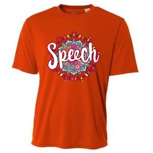 Mandala Speech Cute Therapist Therapy Speechgiftlanguage Slp Gift Cooling Performance Crew T-Shirt