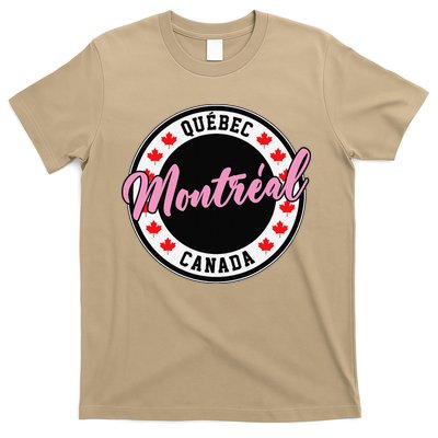 Montreal Script Circle Leaf Text T-Shirt