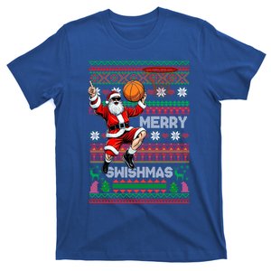 Merry Swishmas Christmas Santa Claus Dunking A Basketball Cute Gift T-Shirt