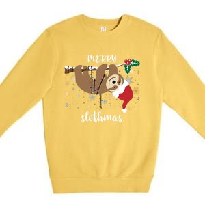 Merry Slothmas Christmas For Sloth Lovers Funny Gift Premium Crewneck Sweatshirt