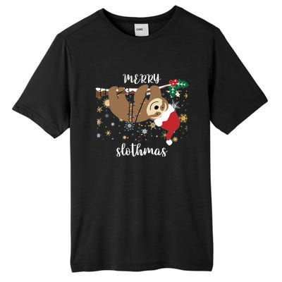 Merry Slothmas Christmas For Sloth Lovers Funny Gift Tall Fusion ChromaSoft Performance T-Shirt