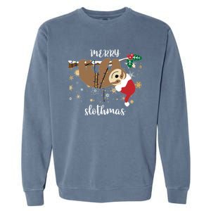 Merry Slothmas Christmas For Sloth Lovers Funny Gift Garment-Dyed Sweatshirt