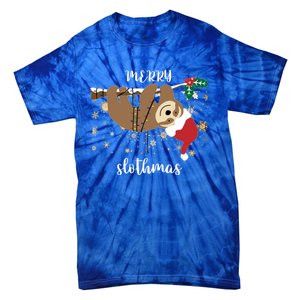 Merry Slothmas Christmas For Sloth Lovers Funny Gift Tie-Dye T-Shirt