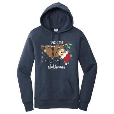 Merry Slothmas Christmas For Sloth Lovers Funny Gift Women's Pullover Hoodie