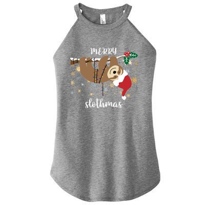 Merry Slothmas Christmas For Sloth Lovers Funny Gift Women's Perfect Tri Rocker Tank