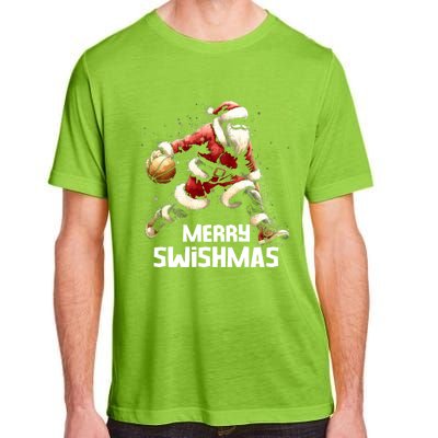 Merry Swishmas Christmas Funny Santa Basketball Player Xmas Gift Adult ChromaSoft Performance T-Shirt