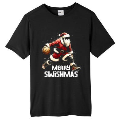 Merry Swishmas Christmas Funny Santa Basketball Player Xmas Gift Tall Fusion ChromaSoft Performance T-Shirt