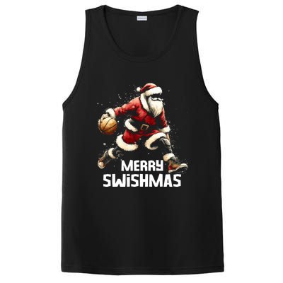 Merry Swishmas Christmas Funny Santa Basketball Player Xmas Gift PosiCharge Competitor Tank