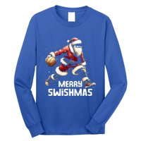 Merry Swishmas Christmas Funny Santa Basketball Player Xmas Gift Long Sleeve Shirt