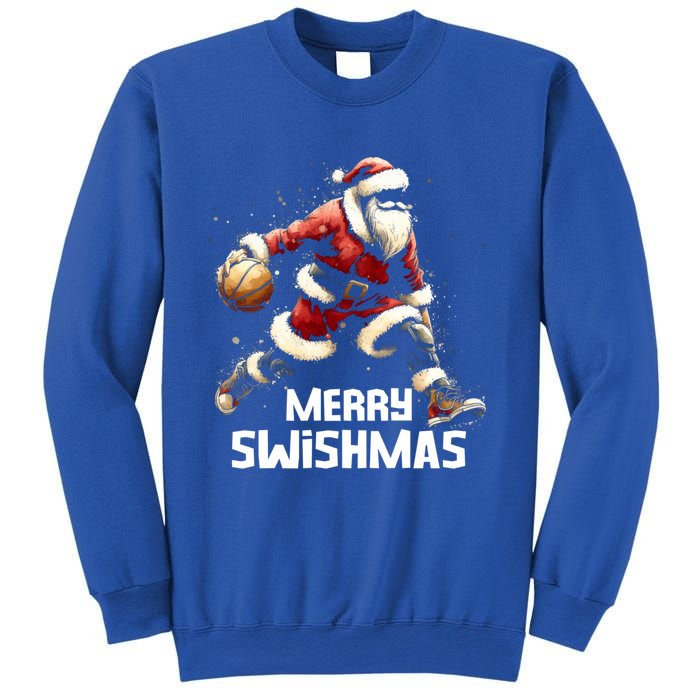 Merry Swishmas Christmas Funny Santa Basketball Player Xmas Gift Sweatshirt