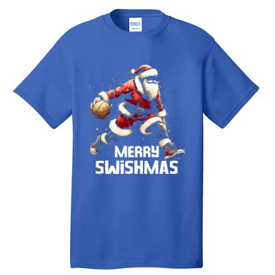 Merry Swishmas Christmas Funny Santa Basketball Player Xmas Gift Tall T-Shirt