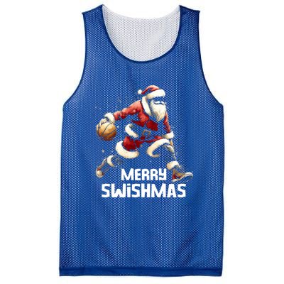 Merry Swishmas Christmas Funny Santa Basketball Player Xmas Gift Mesh Reversible Basketball Jersey Tank