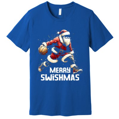 Merry Swishmas Christmas Funny Santa Basketball Player Xmas Gift Premium T-Shirt