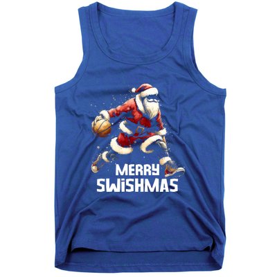 Merry Swishmas Christmas Funny Santa Basketball Player Xmas Gift Tank Top