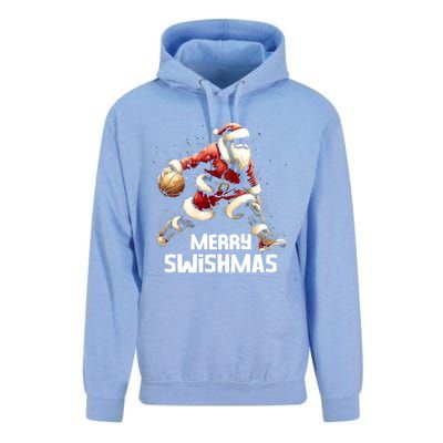 Merry Swishmas Christmas Funny Santa Basketball Player Xmas Gift Unisex Surf Hoodie