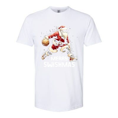 Merry Swishmas Christmas Funny Santa Basketball Player Xmas Gift Softstyle CVC T-Shirt