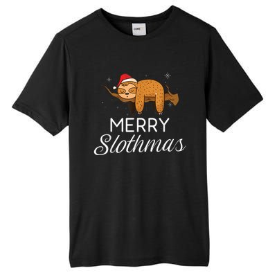 Merry Slothmas Christmas Funny Cute Sloth Gift Tall Fusion ChromaSoft Performance T-Shirt