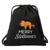 Merry Slothmas Christmas Funny Cute Sloth Gift Drawstring Bag