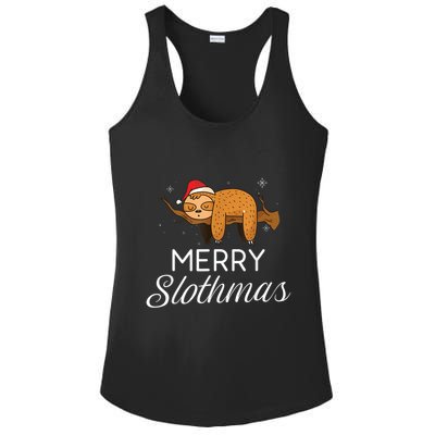 Merry Slothmas Christmas Funny Cute Sloth Gift Ladies PosiCharge Competitor Racerback Tank