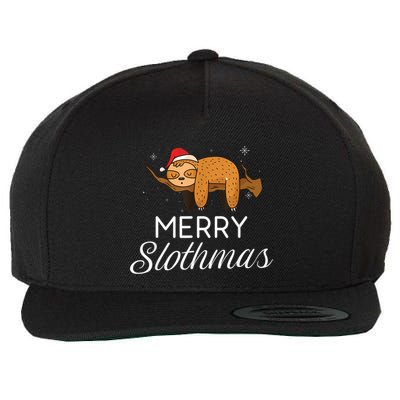 Merry Slothmas Christmas Funny Cute Sloth Gift Wool Snapback Cap