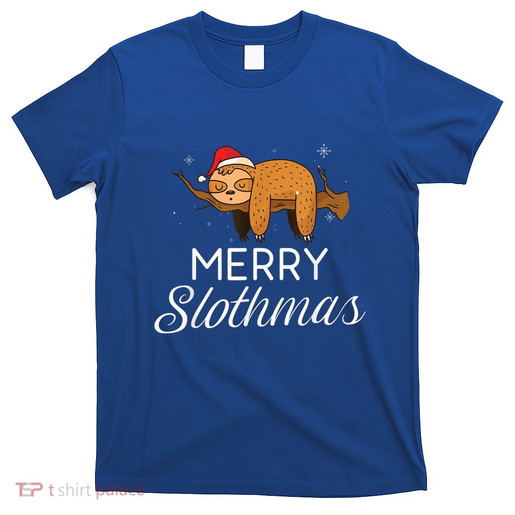 Merry Slothmas Christmas Funny Cute Sloth Gift T-Shirt