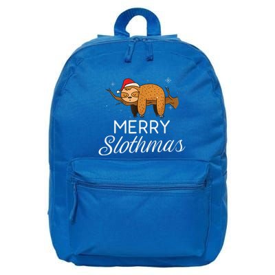 Merry Slothmas Christmas Funny Cute Sloth Gift 16 in Basic Backpack