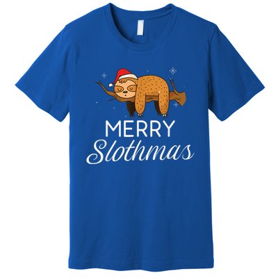 Merry Slothmas Christmas Funny Cute Sloth Gift Premium T-Shirt