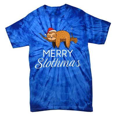 Merry Slothmas Christmas Funny Cute Sloth Gift Tie-Dye T-Shirt