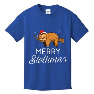 Merry Slothmas Christmas Funny Cute Sloth Gift Kids T-Shirt