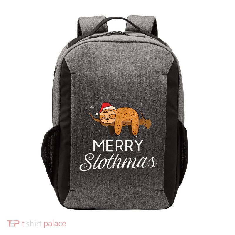 Merry Slothmas Christmas Funny Cute Sloth Gift Vector Backpack