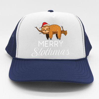 Merry Slothmas Christmas Funny Cute Sloth Gift Trucker Hat