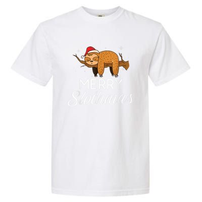 Merry Slothmas Christmas Funny Cute Sloth Gift Garment-Dyed Heavyweight T-Shirt