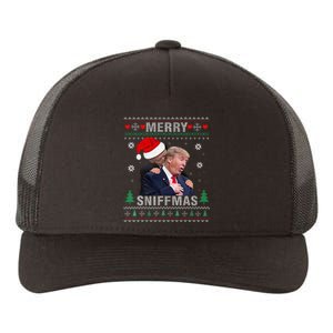 Merry Sniffmas Christmas Anti Biden Ugly Christmas Sweater Yupoong Adult 5-Panel Trucker Hat