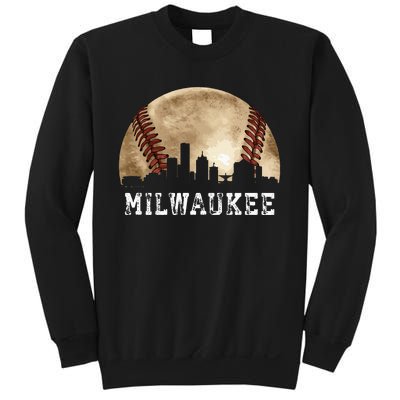 Milwaukee Skyline City Vintage Baseball Lover Sweatshirt