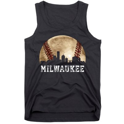 Milwaukee Skyline City Vintage Baseball Lover Tank Top